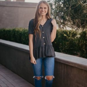 Piper scoot roolee button down peplum medium